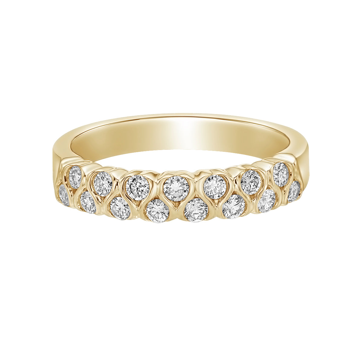 14K Yellow Gold Channel-set diamond band