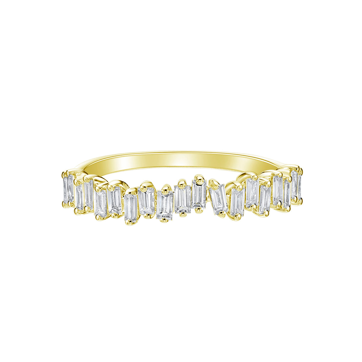 14K Yellow Gold Prong-set diamond band