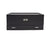A black 10 piece watch box with a drawer, featuring a leather exterior and ebony macassar polished wood detailing.