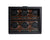A black watch winder with a macassar polished wooden front and chrome spoked wheels.