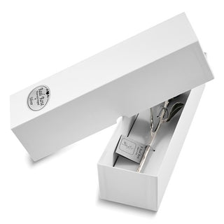 White Lacquer Dipped Silver Trimmed  Real Rose   GM16744