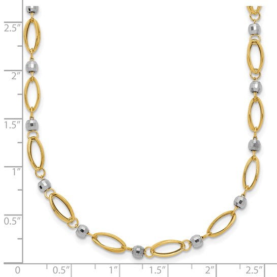 14K Yellow and White Gold 4.0mm Fancy Bead Chain
