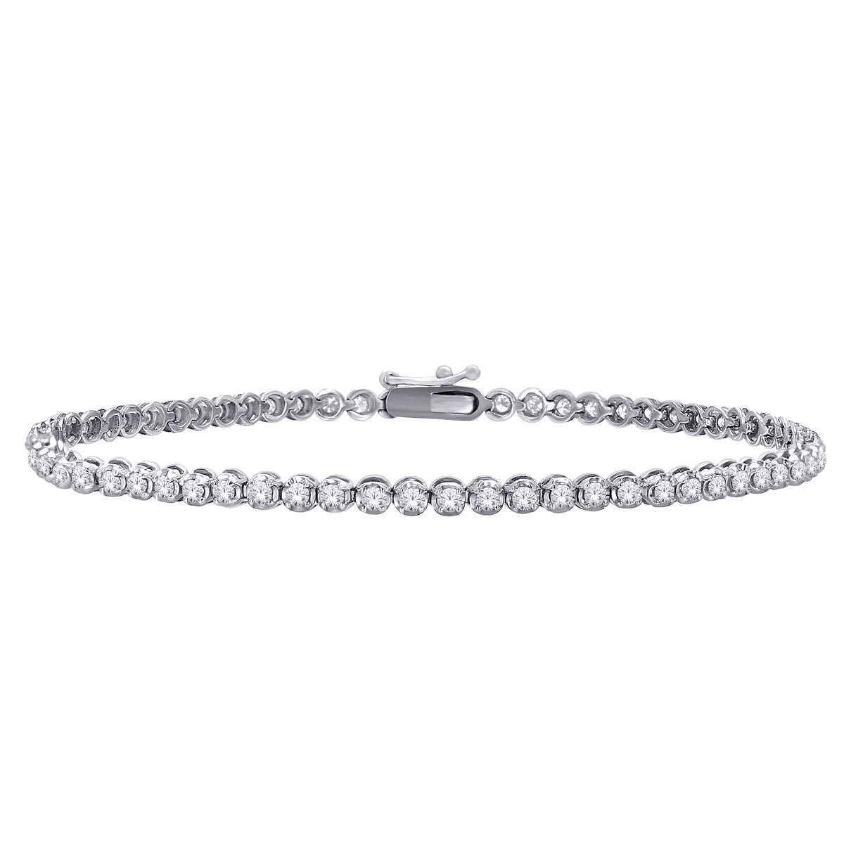 10K Lab Grown 1.00 - 5.00cttw Round Brilliant Cut Diamond Tennis Bracelet