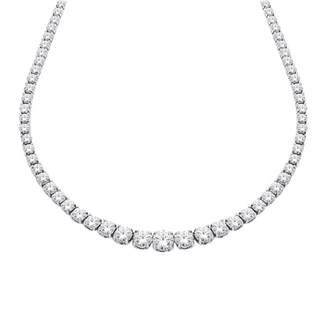 14K White Gold 10.00cttw Lab Grown Diamond  Strand - 18 Inches