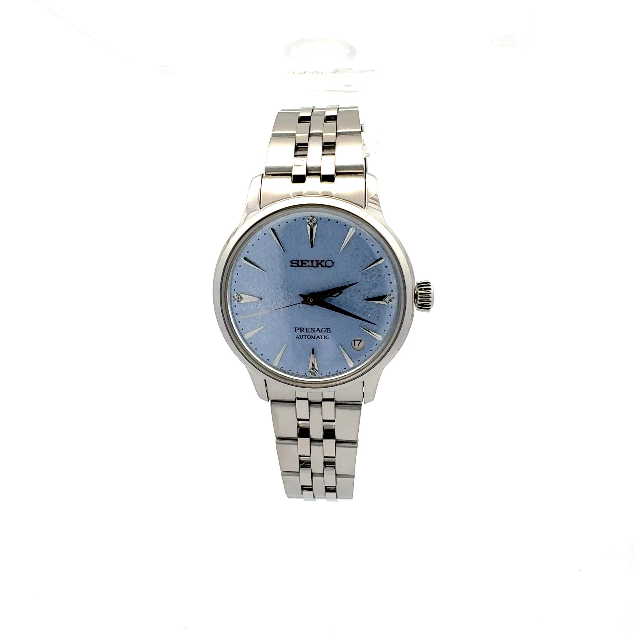 Seiko Presage ‘Frozen Skydiving’ Diamond Cocktail Time 34mm  SRPL61J1
