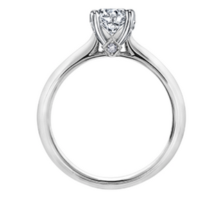18K White Gold & Palladium Alloy (hypoallergenic) 0.51-1.02cttw Round Brilliant Canadian Diamond Engagement Ring