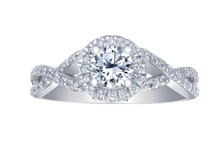 Anillo de compromiso de diamantes canadienses de 0,50 a 1,00 quilates en oro blanco de 18 quilates y aleación de paladio (hipoalergénico)