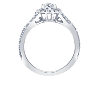 Anillo de compromiso de diamantes canadienses de 0,50 a 1,00 quilates en oro blanco de 18 quilates y aleación de paladio (hipoalergénico)