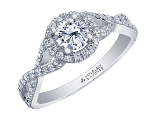 Anillo de compromiso de diamantes canadienses de 0,50 a 1,00 quilates en oro blanco de 18 quilates y aleación de paladio (hipoalergénico)