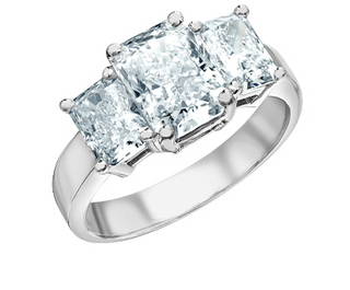 Anillo de compromiso/aniversario con diamantes de talla cojín cultivados en laboratorio de oro blanco de 14 quilates de 3,43 quilates - Talla 7 