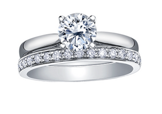 18K White Gold & Palladium Alloy (hypoallergenic) 0.35-1.53cttw Canadian Diamond Engagement Ring