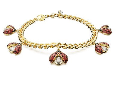 Swarovski Idyllia bracelet, Ladybug, Red, Gold-tone plated 5666238- Discontinued