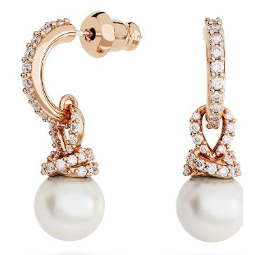 Swarovski Originally drop earrings, White, Rose gold-tone plated 5669524