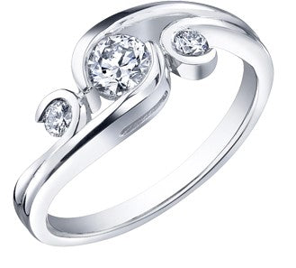 18K White Gold and Palladium Canadian Diamond Engagement Ring