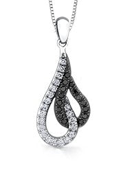 Colgante de diamantes de 0,25 quilates en oro blanco de 10 quilates, 18"
