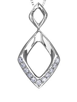 Colgante de diamantes de 0,11 quilates en oro blanco de 10 quilates, 18"