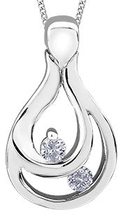 Colgante de diamantes de 0,05 quilates en oro blanco de 10 quilates, 18"