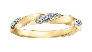 Banda de diamantes de oro amarillo de 10 quilates de 0,05 quilates