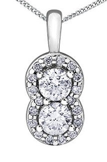 Colgante de diamantes de 0,33 quilates en oro blanco de 10 quilates, 18"