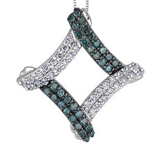 Colgante de diamante azul de 0,20 quilates en oro blanco de 10 quilates, 18"