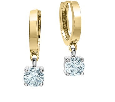 14K Yellow and White Gold 1.58 cttw Lab Grown Diamond Earrings