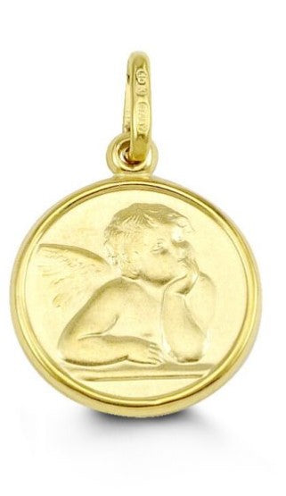 Dije de ángel guardián de oro amarillo de 10 quilates