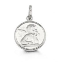 10K White Gold Guardian Angel Charm