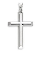 10K White Gold Cross Charm