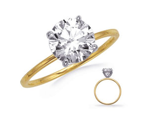 14K Round Brilliant Cut Diamond Ring