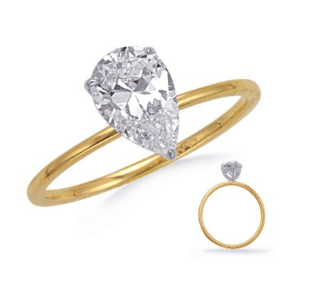 14K Pear Cut Diamond Ring
