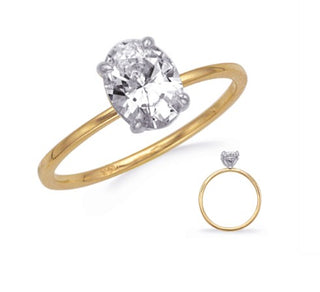 14K Oval Cut Diamond Ring