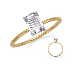 14K Emerald Cut Diamond Ring
