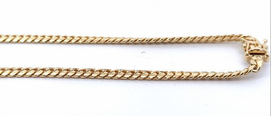 Cadena curvada de eslabones cubanos Miami macizo de oro amarillo de 10 quilates - 5,1 mm