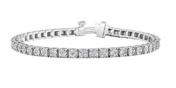 10K White Gold 1.00 cttw Diamond Tennis Bracelet
