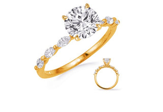 14K Round Brilliant Cut Diamond Ring