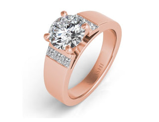 14K Round Brilliant Cut Diamond Ring