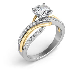 14K Round Brilliant Cut Diamond Ring