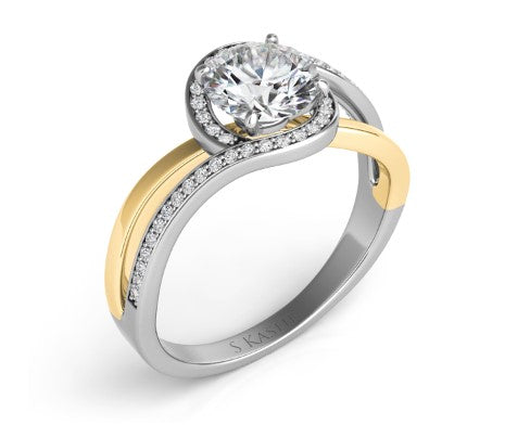 14K Round Brilliant Cut Diamond Ring