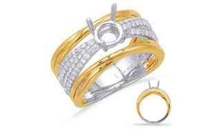 14K Yellow and White Gold Round Diamond Mount