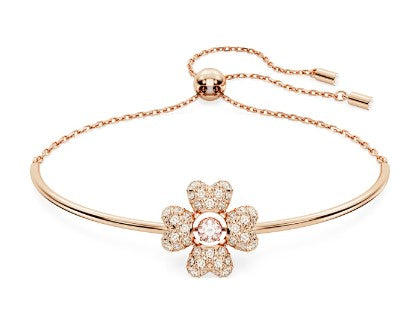 Swarovski Idyllia bracelet, Clover, White, Rose gold-tone plated 5674487