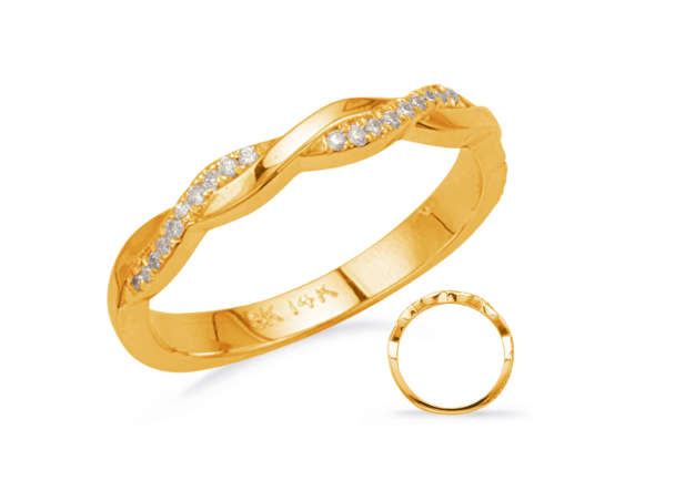 14K Yellow Gold 0.15cttw Diamond Ring - size 6.5