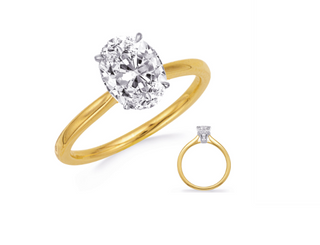 14K Oval Cut Hidden Halo Diamond Ring