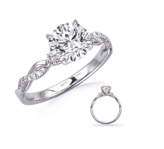 Anillo de diamantes redondos de talla brillante de 14 quilates