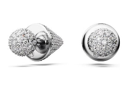 Swarovski -  Luna stud earrings, Moon, White, Rhodium plated - 5662284