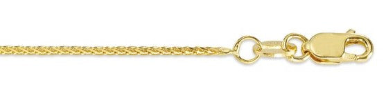 Cadena de trigo de 1,00 mm de oro amarillo de 10 quilates, 20&quot;