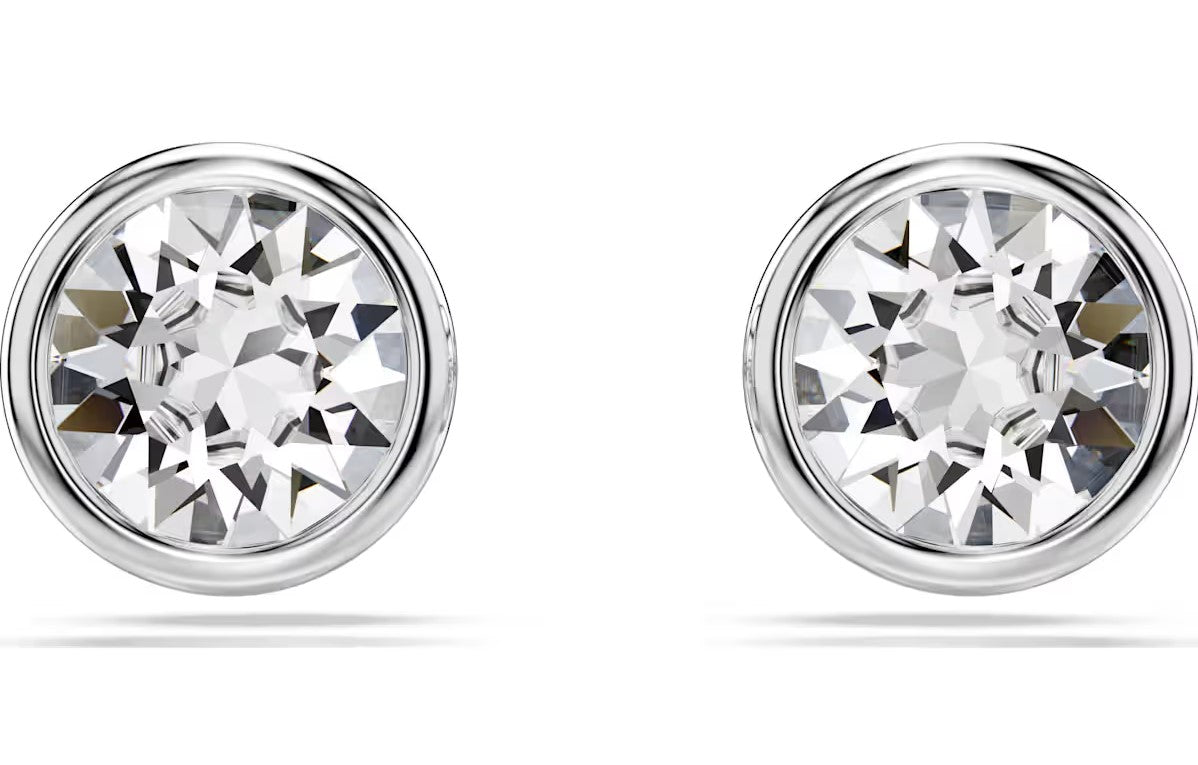 Swarovski -  Imber stud earrings, Round cut, White, Rhodium plated - 5696073