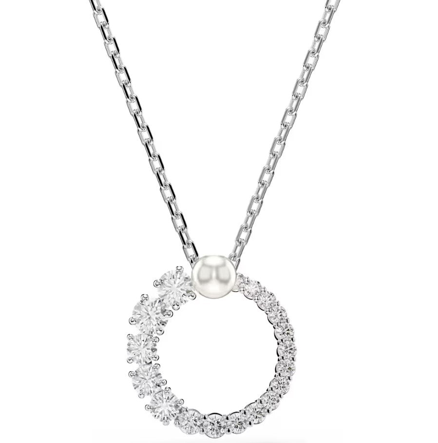 Swarovski - Matrix pendant, Crystal pearl, Round cut, White, Rhodium plated - 5688751