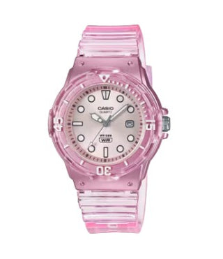 Casio POP Women's 'Dive Series' Quartz Transparent Resin Casual Watch LRW-200HS-4EVCF, Transparent Pink