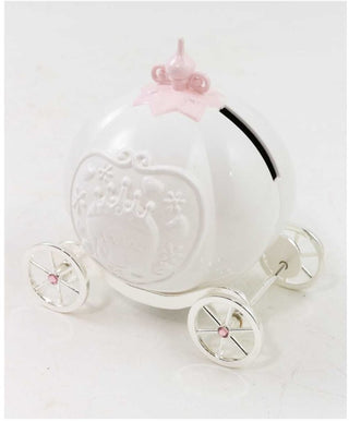 White Gloss Pumpkin Carriage Money Bank