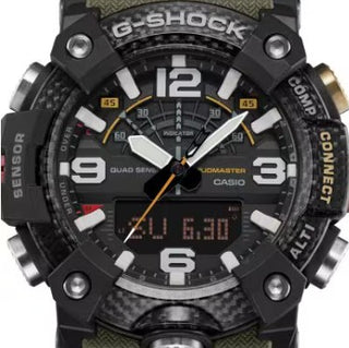Casio G-Shock Analog Digital Watch, Master of G-Land, Mudmaster, GGB100X-1A3, Green & Black